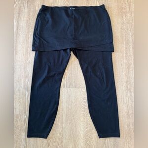 CAbi Black Cotton Blend Leggings w/ Faux Skirt